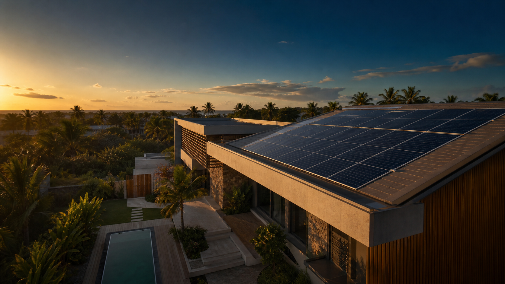 Residência com sistema de energia solar